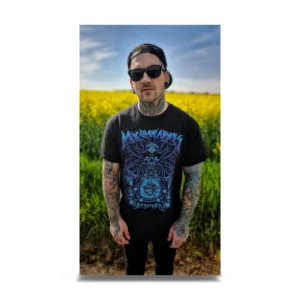 Metalcore Man in "Let's Go W!LD" T-shirt