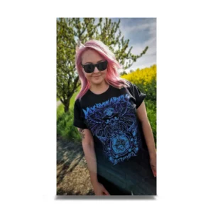 Metalcore Woman in "Let's Go W!LD" T-shirt