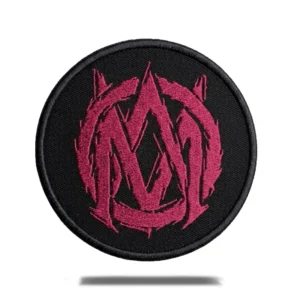 Czerwona okrągła naszywka z emblemem MY OWN ABYSS